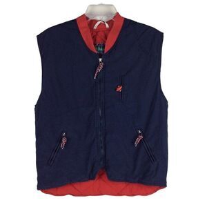 Vintage Quilted Hummelsheim Vest Size Large Skiing Bunny Rabbit Embroidery